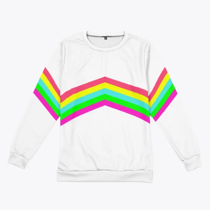 Retro Ridge White Sweater